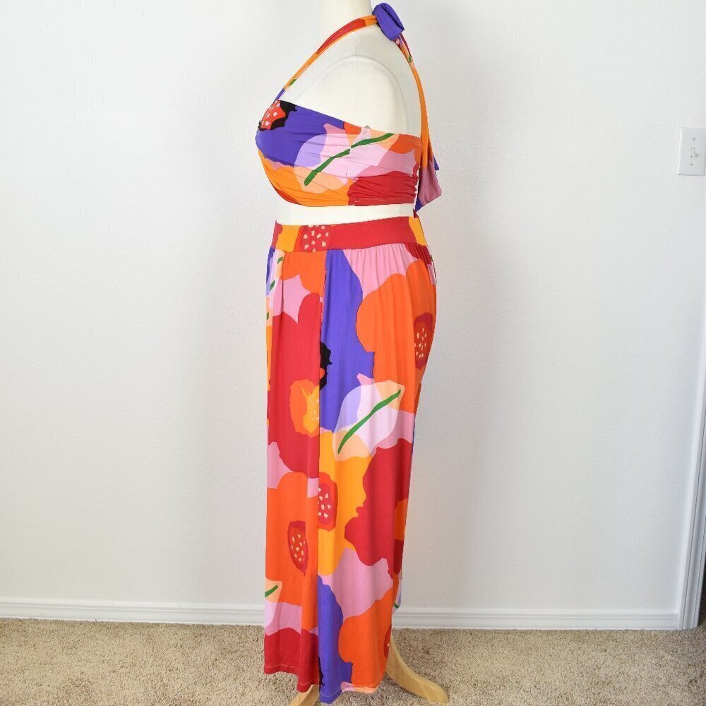 Good Time USA Floral Bora Bora Bandeau Pants Set NEW -1X - Picture 7 of 12